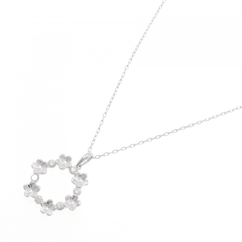 K18WG Hoa Kim Cương Dây Chuyền 0.25CT - Hàng hiệu Chính hãng 860262