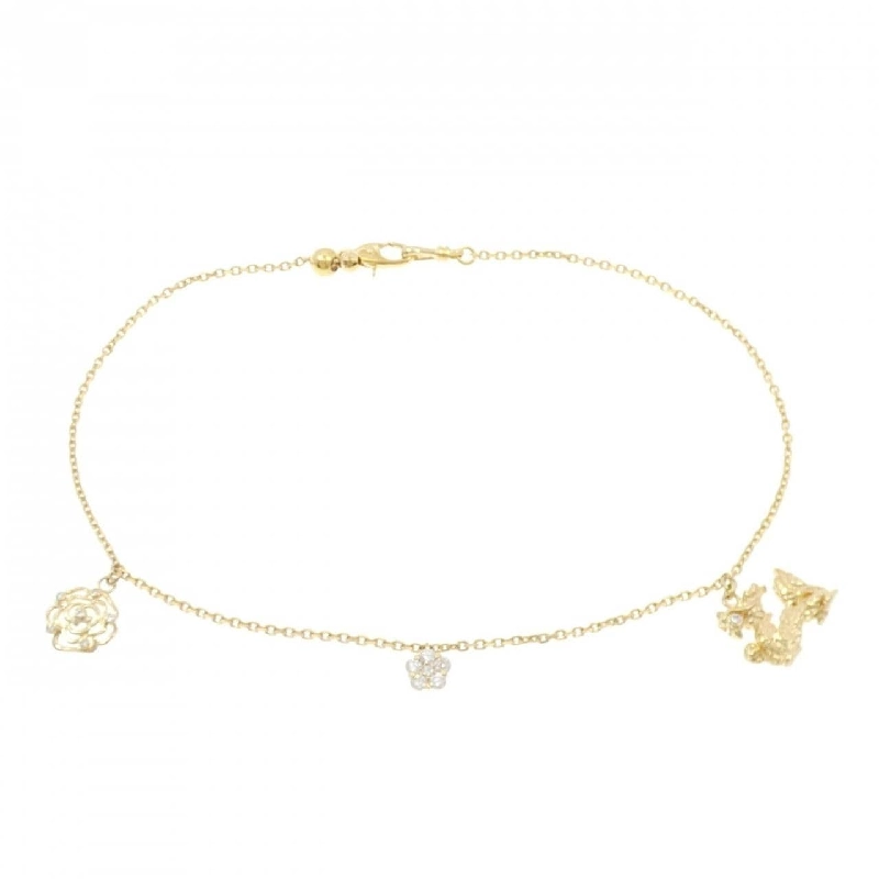 K18YG Hoa hồng × Hoa × Kỳ Lân Vòng chân kim cương 0.21CT - Hàng hiệu Chính hãng 872050