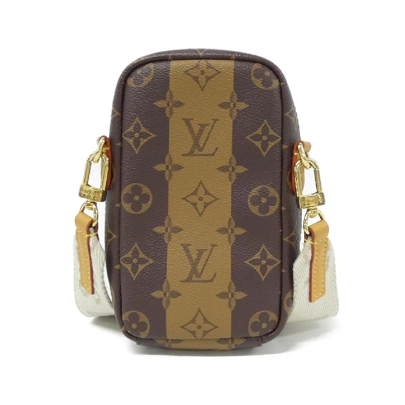 Túi đeo chéo Louis Vuitton Monogram Stripe (LV Squared) Double Phone Pouch M81005 - Hàng hiệu Chính hãng 802339