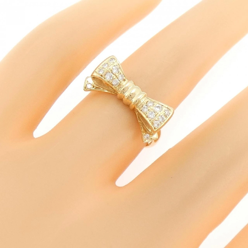 Nhẫn kim cương K18YG hình ruy băng 0.18CT - Hàng hiệu chính hãng 854606