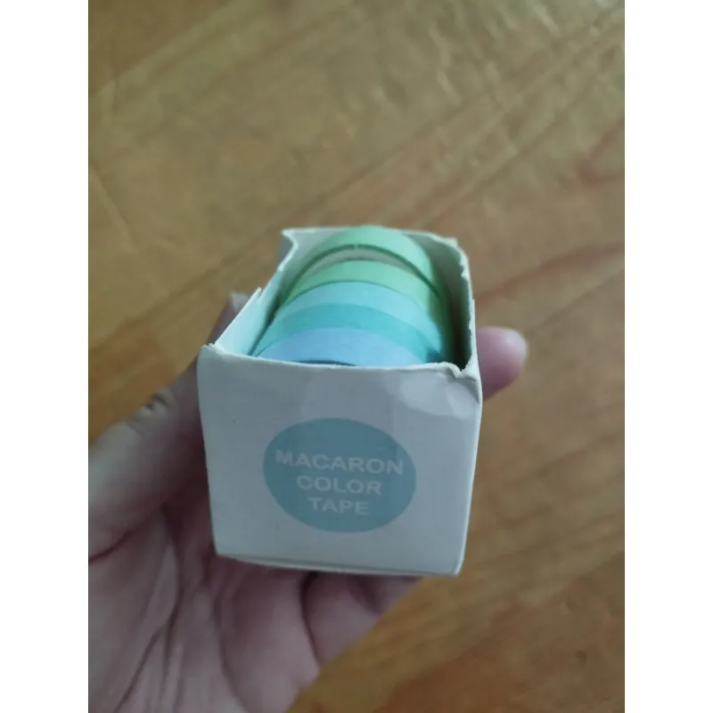Băng dính washi màu pastel 5 chiếc - Macaron màu xanh ngọc, xanh lam, xanh lá 735875