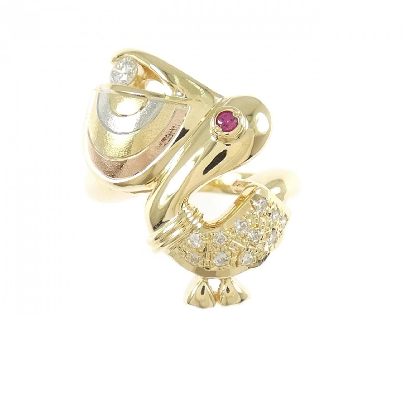 Nhẫn Ruby Pelikan K18YG/PT900/K18PG - Hàng hiệu Chính hãng 854547