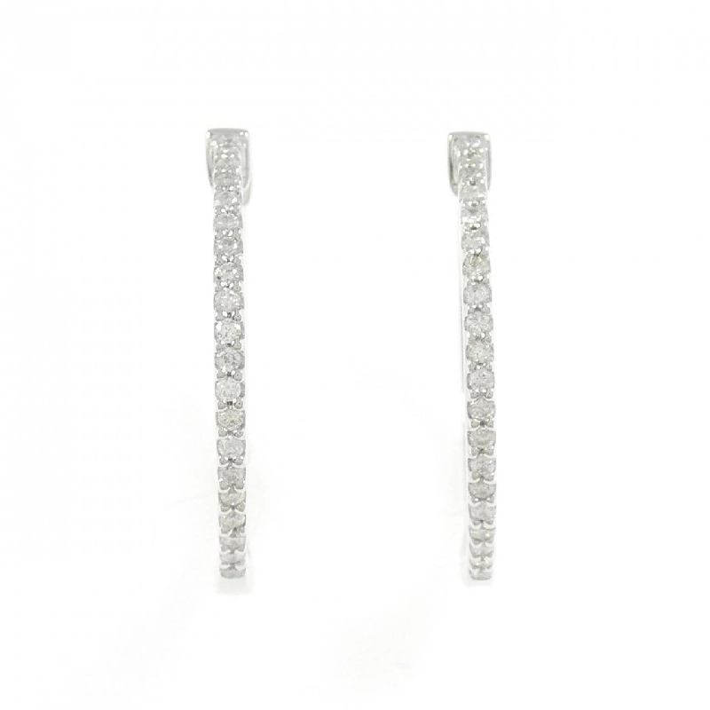 Bông tai hoop kim cương 750WG 0.30CT - Hàng hiệu Authentic 875386