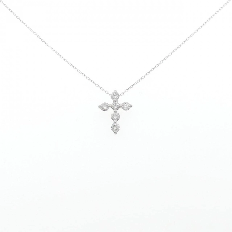 K18WG Dây chuyền kim cương chéo 0.50CT - Hàng hiệu Authentic 862179