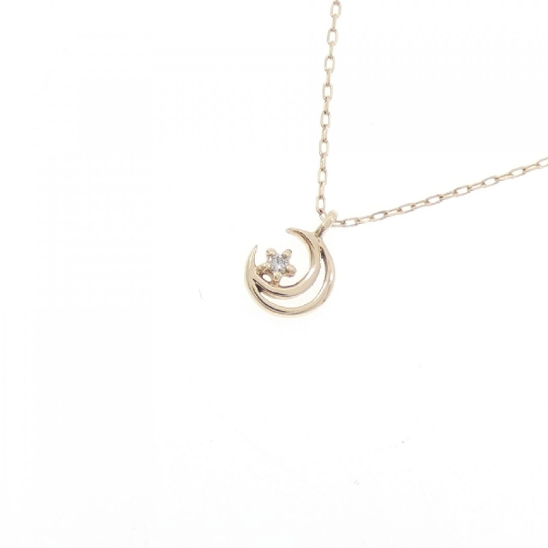 K10YG Mặt dây chuyền kim cương hình mặt trăng - Hàng hiệu Chính hãng 858365