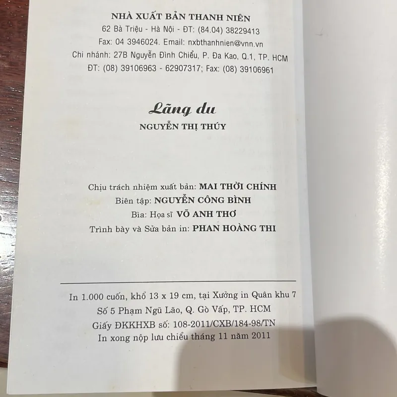 LÃNG DU - NGUYỄN THỊ THUÝ - nxb thanh niên - 2011 1029419