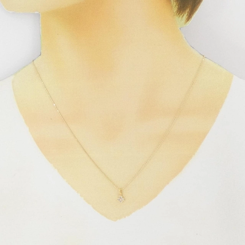 K18YG Hoa Tai Kim Cương Dây Chuyền 0.11CT - Hàng hiệu Chính hãng 866486