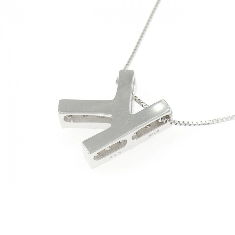 K18WG Chữ cái K Dây chuyền kim cương 0.28CT - Hàng hiệu Chính hãng 858133