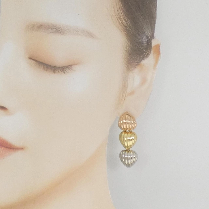 Bông tai hình trái tim 18KT ba màu/750 - Hàng hiệu Authentic 869683