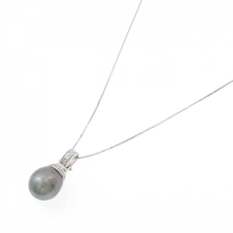 K18WG Ngọc trai đen dây chuyền - Hàng hiệu Chính hãng 856963