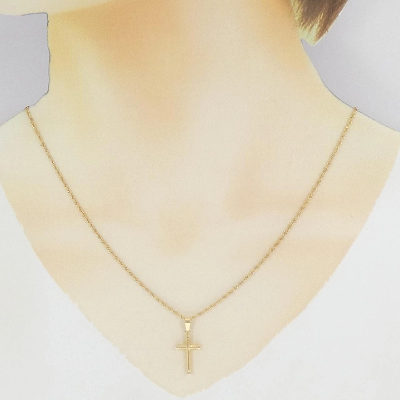 K18YG Dây chuyền hình chữ thập - Hàng hiệu Chính hãng 858416