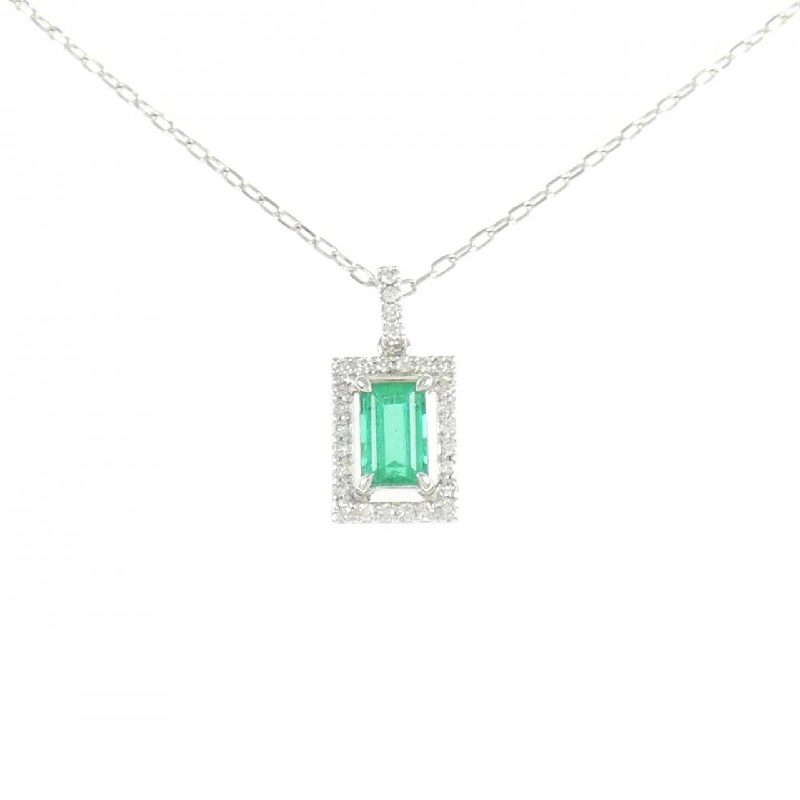 K18WG Emerald Necklace 0.41CT - Hàng hiệu Authentic 865277