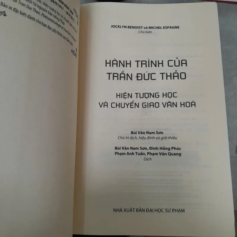 HÀNH TRÌNH CỦA TRẦN ĐỨC THẢO - JOCELYN BENOIST, MICHEL ESPAGNE (BÙI VĂN NAM SƠN DỊCH) 1021882