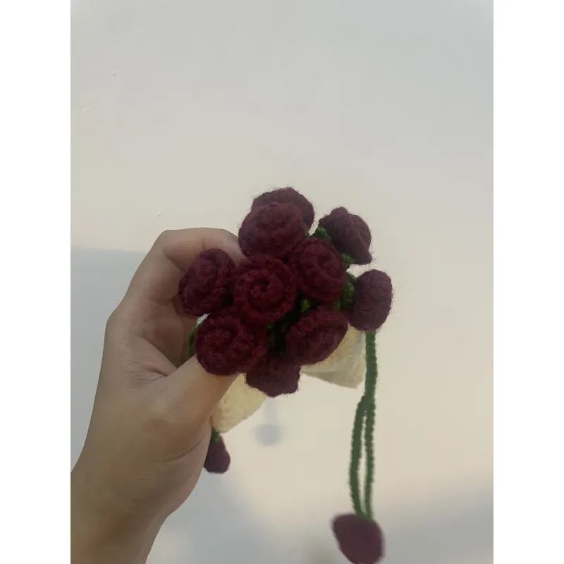 Túi rút len Handmade - hoa hồng đỏ 796323