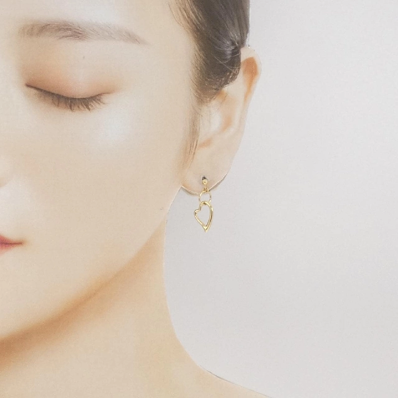 K18YG Bông tai hình trái tim - Hàng hiệu Chính hãng 867866