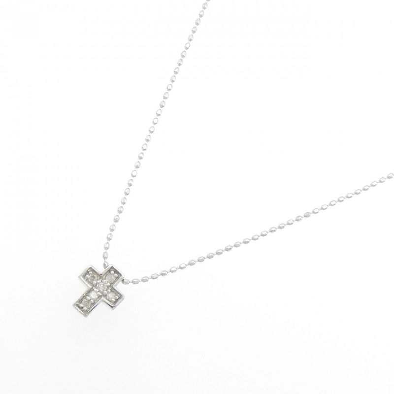 K18WG Dây chuyền kim cương chéo 0.05CT - Hàng hiệu Authentic 857919