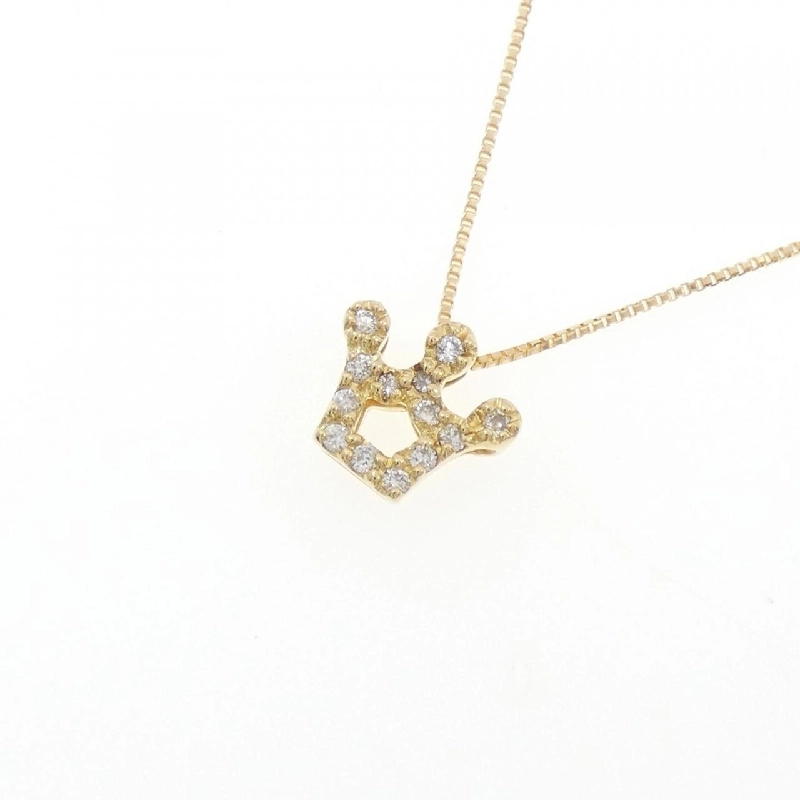 K18YG Vương miện Dây chuyền Kim cương 0.08CT - Hàng hiệu Chính hãng 859531