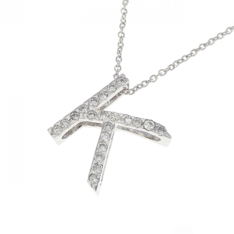 K18WG Chữ cái K Dây chuyền kim cương 0.15CT - Hàng hiệu Chính hãng 856239