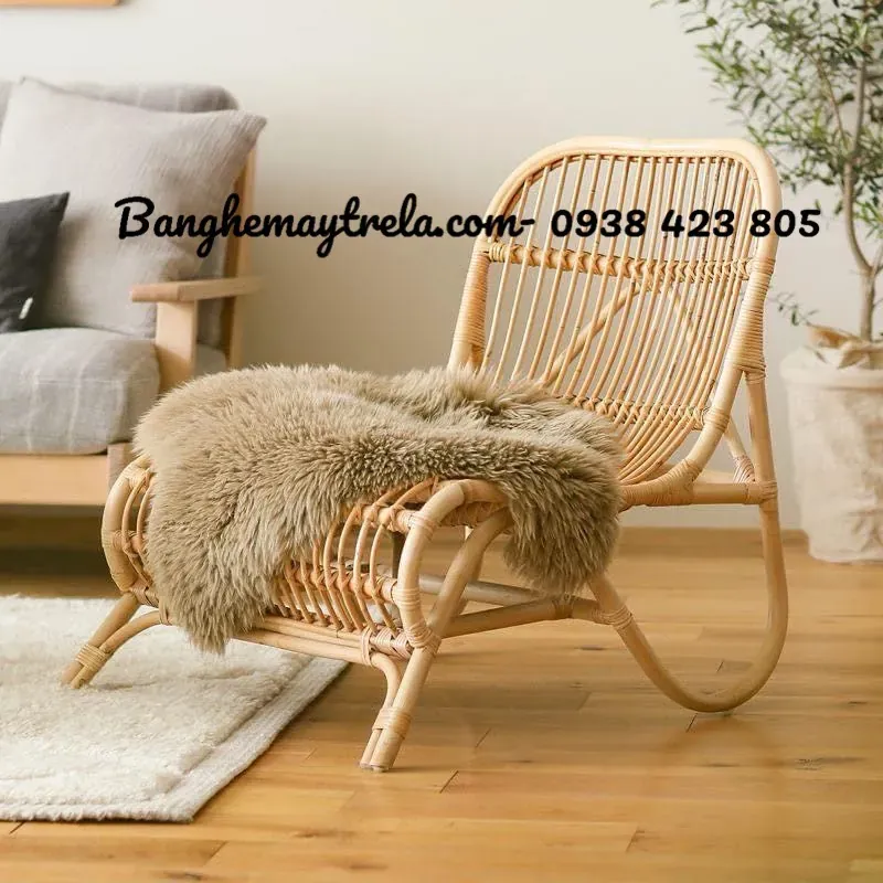 Ghế thư giãn mây tự nhiên kèm đôn gác chân 717301