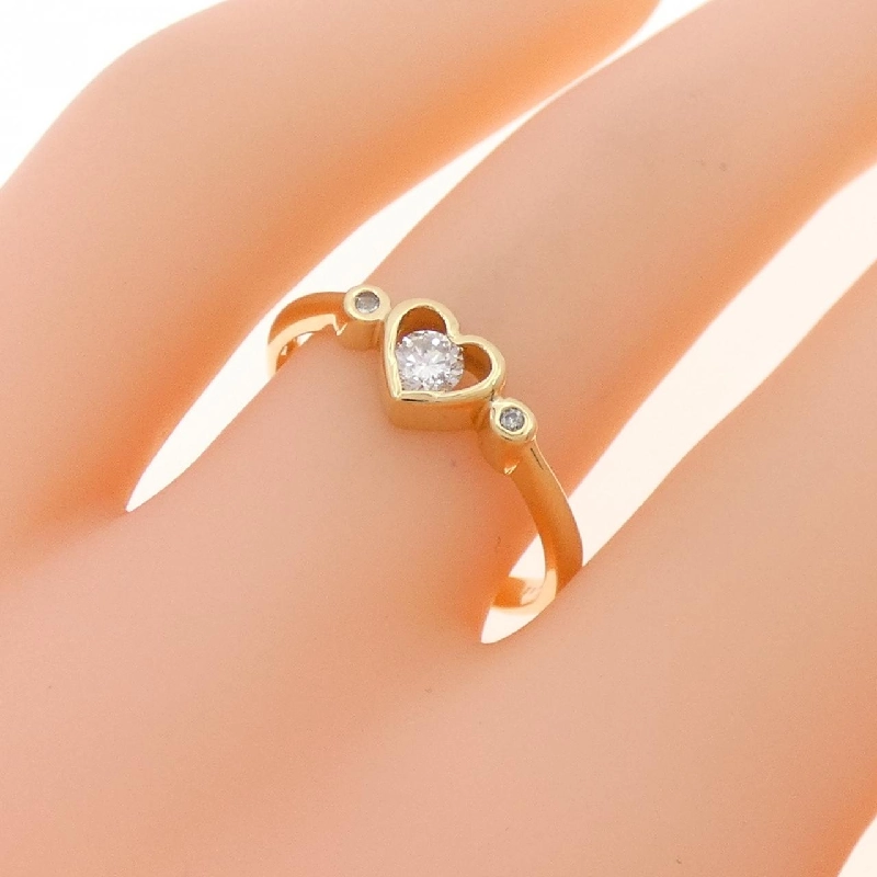 Nhẫn kim cương hình trái tim K18YG 0.12CT 665966