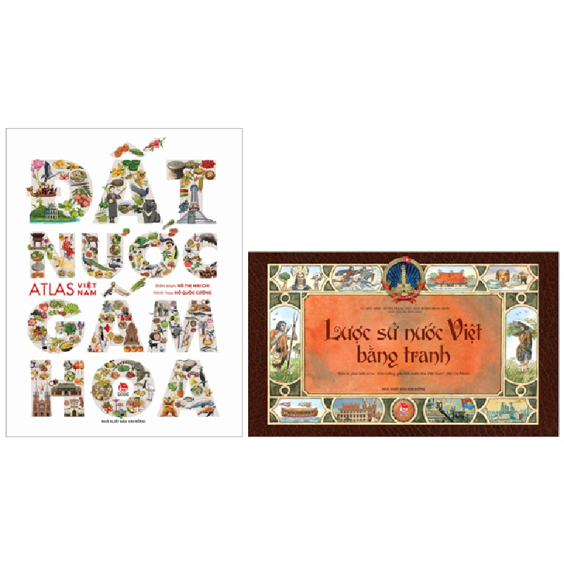 Combo Sách Lược Sử Nước Việt Bằng Tranh + Đất Nước Gấm Hoa - Atlas Việt Nam (Bộ 2 Cuốn) - Nhiều Tác Giả 743817