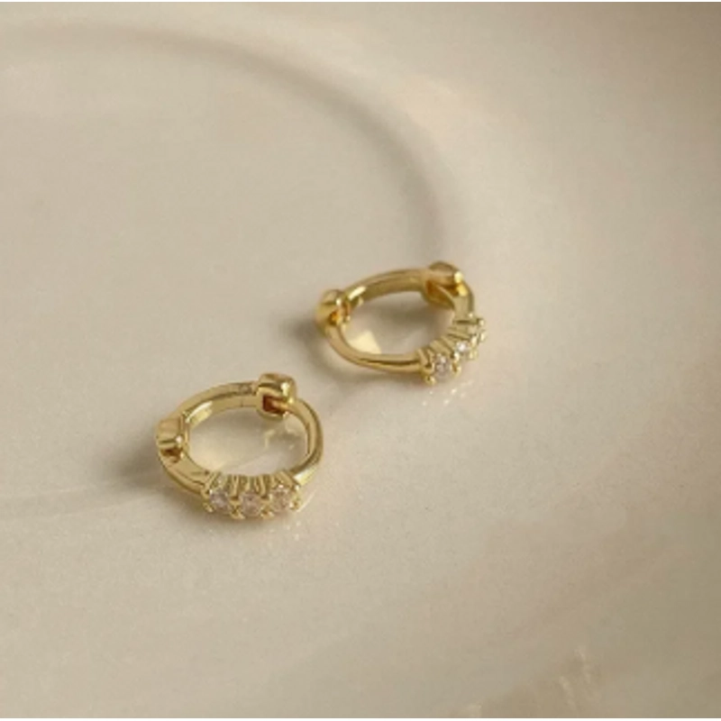 Hoa tai mạ vàng 14K đá Zircon (9mm) 329277