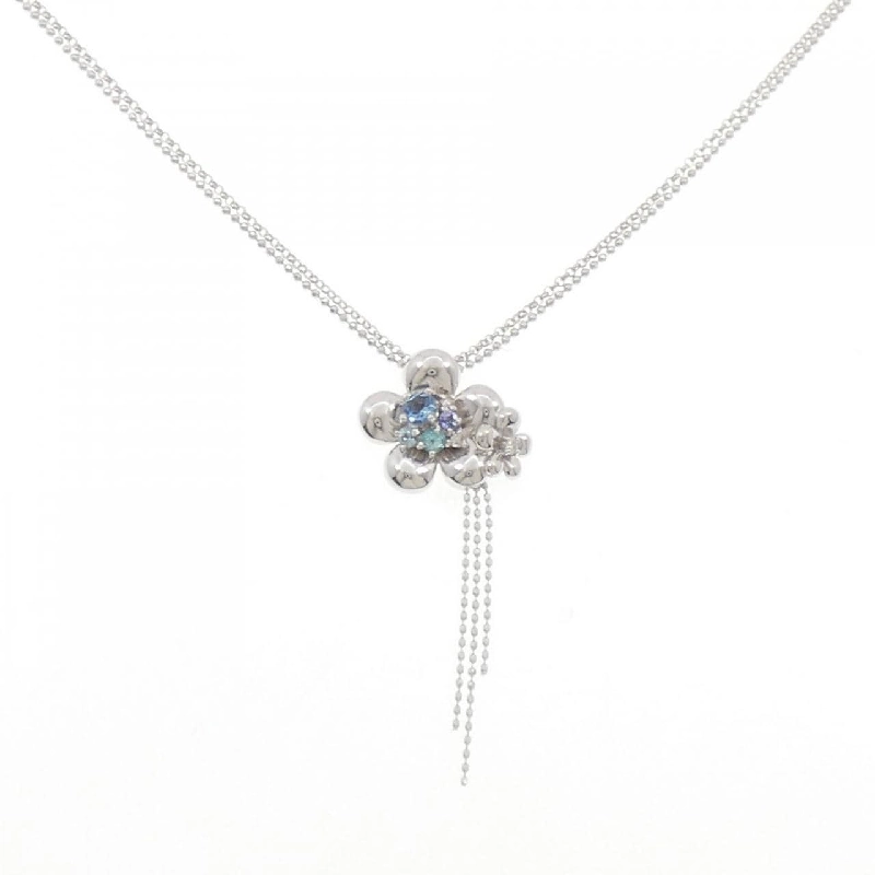 K18WG Hoa Đá Màu Dây Chuyền - Hàng hiệu Chính hãng 857726