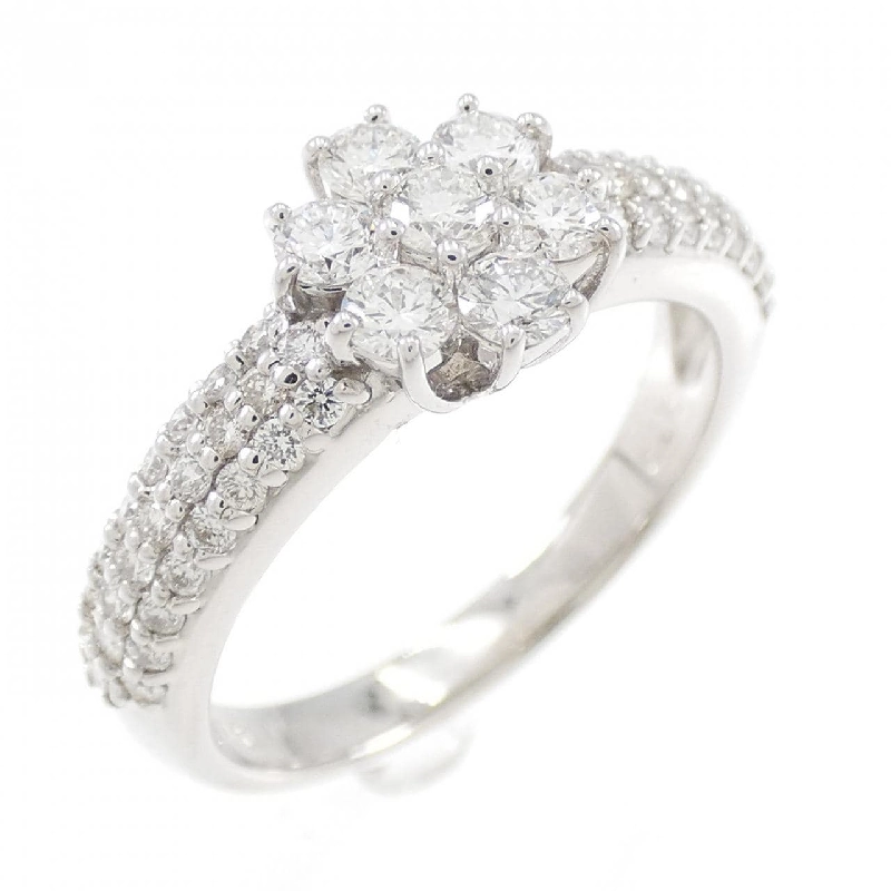 Nhẫn kim cương hoa K18WG 0.70CT 671953