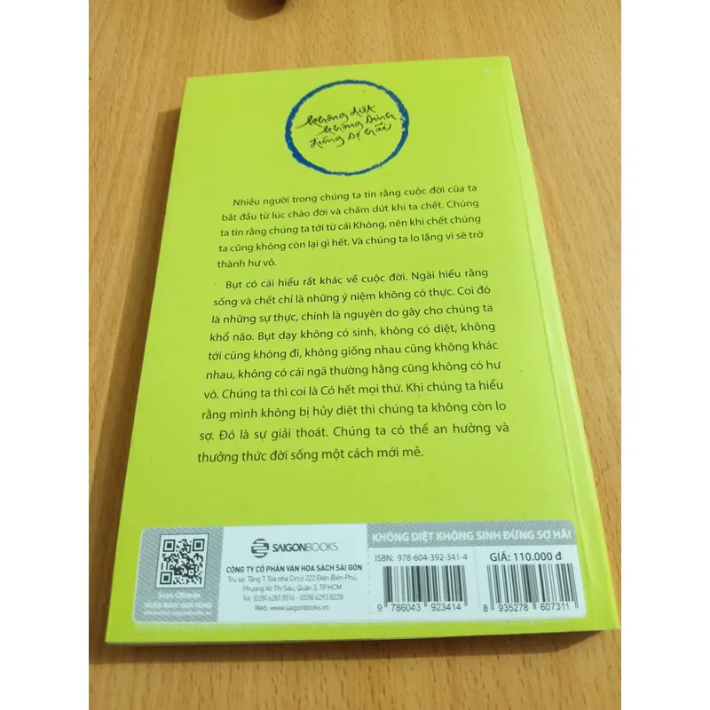 KHÔNG SINH KHÔNG DIỆT ĐỪNG SỢ HÃI 720060