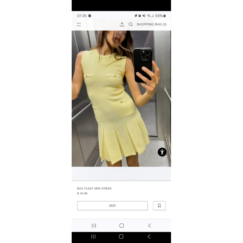 Đầm midi vàng chanh Zara 944405