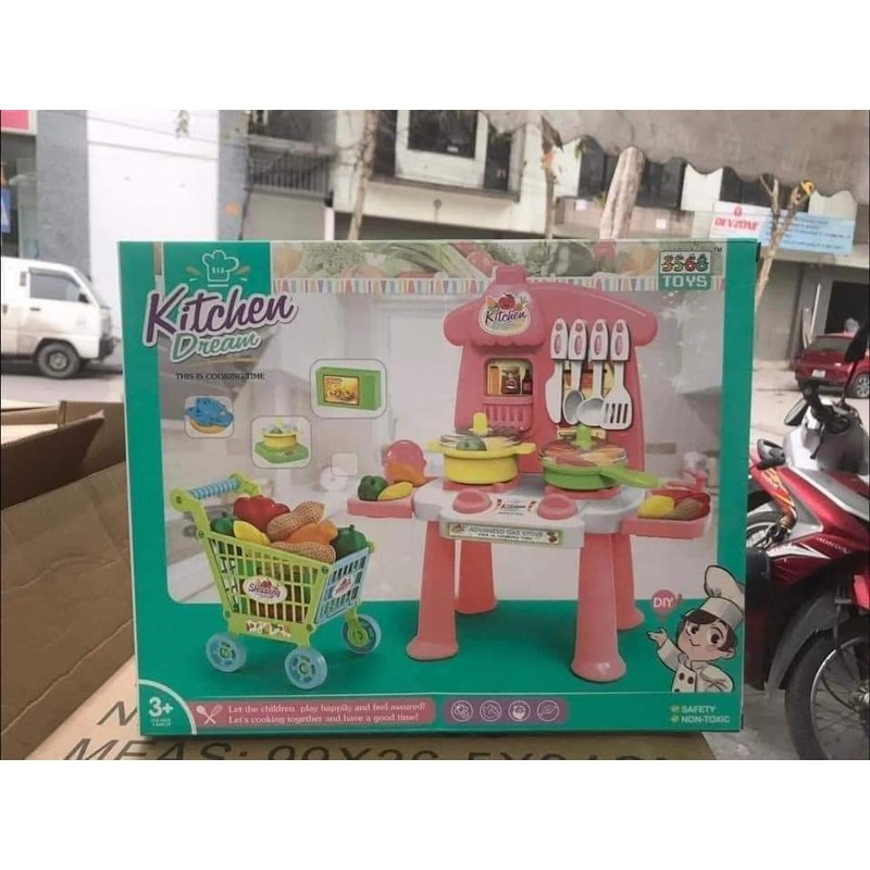 Bộ đồ chơi nhà bếp+ kèm xe đẩy siêu thị  145306