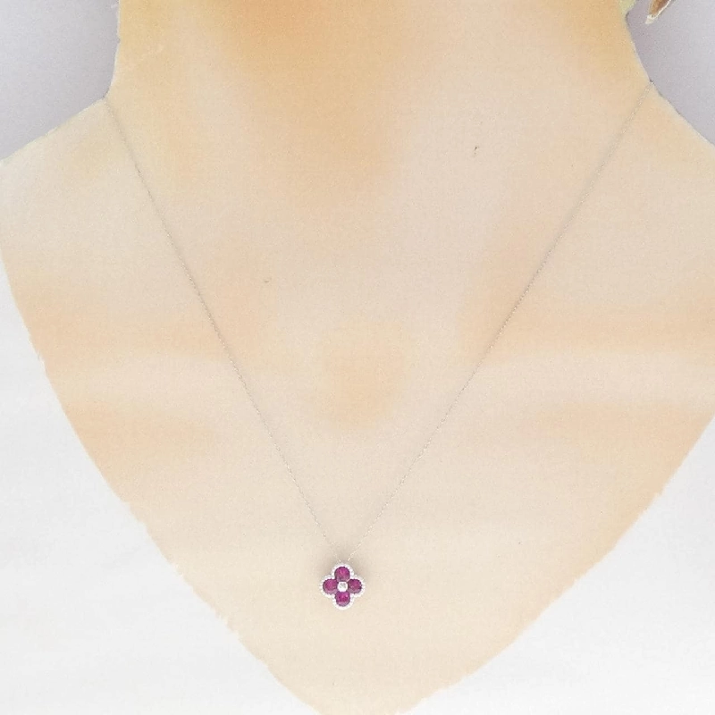 Dây chuyền ruby hoa K18WG 0.55CT - Hàng hiệu Chính hãng 856666