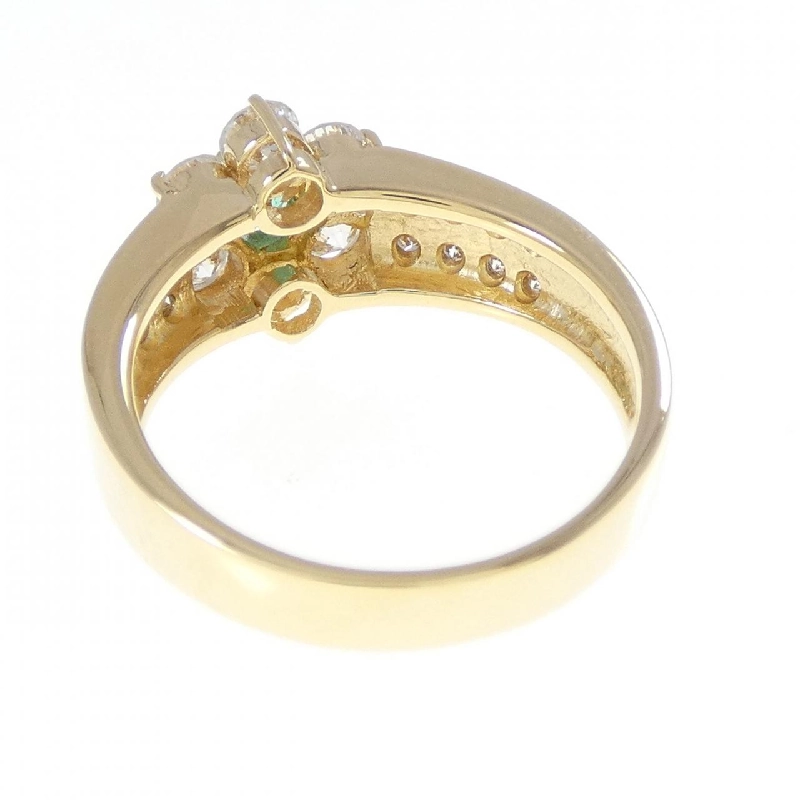 Nhẫn hoa ngọc lục bảo K18YG 0.14CT - Hàng hiệu Authentic 850958