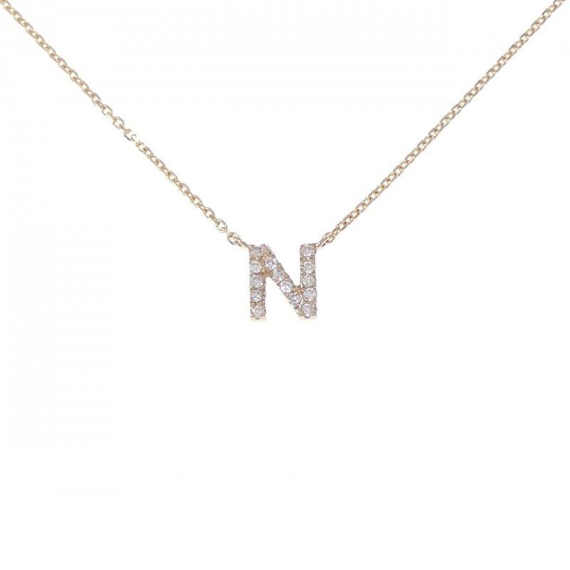 K18PG Chữ cái N Dây chuyền kim cương 0.07CT - Hàng hiệu Chính hãng 857636