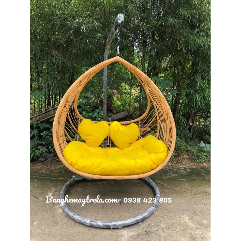 Ghế xích đu đôi mây nhựa treo ban công 492928