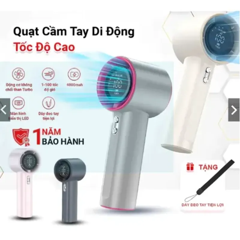 Quạt sạc cầm tay mini gió mạnh,100 tốc độ gió 991654