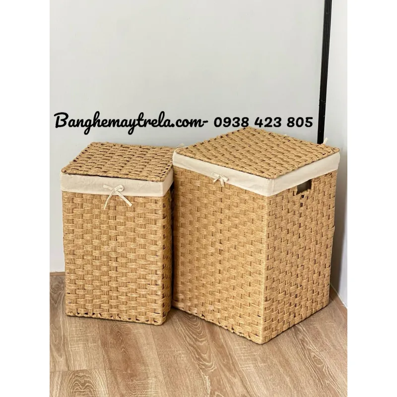 Giỏ vuông đan mây nhựa 1031775