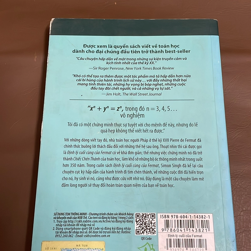 II Tủ Sách Khoa Học Khám Phá: Định Lý Cuối Cùng Của Fermat - Simon Singh - 2019 522113
