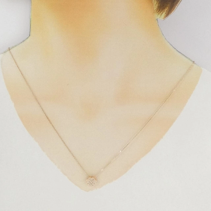 K10PG Cỏ ba lá Dây chuyền kim cương 0.10CT - Hàng hiệu Chính hãng 857625