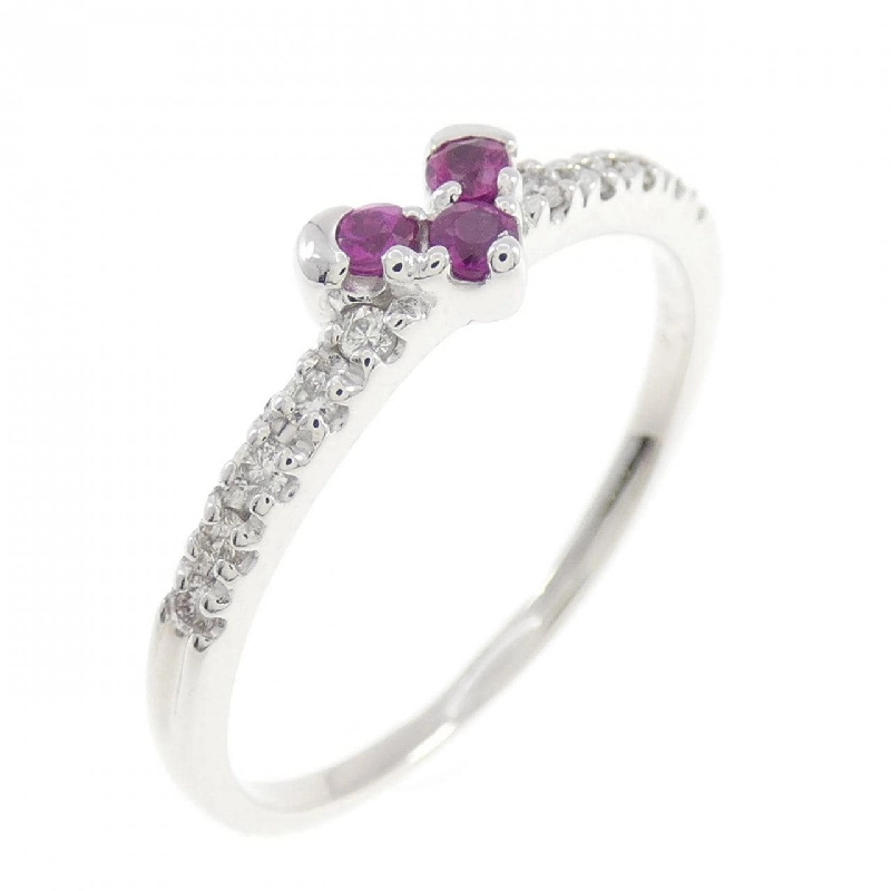 Nhẫn ruby hình trái tim K18WG 0.10CT 668942