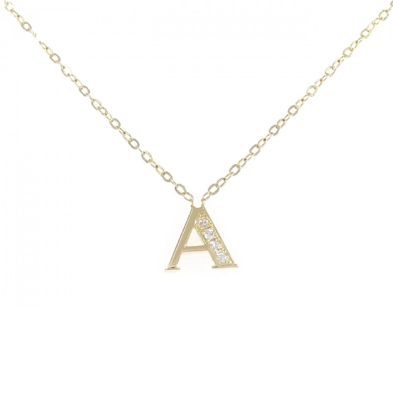 K18YG Chữ cái A Dây chuyền kim cương - Hàng hiệu Chính hãng 858050