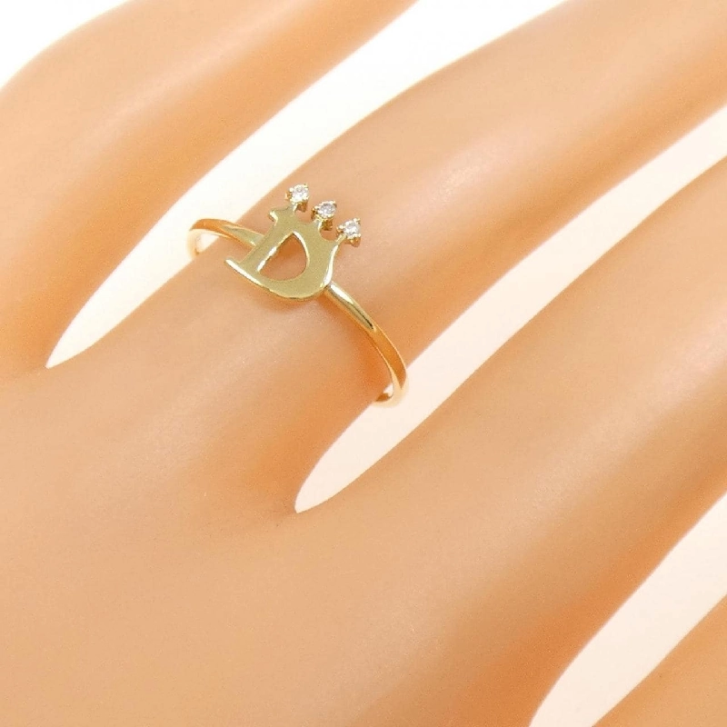 Nhẫn kim cương K18YG chữ cái D 0.01CT 668824