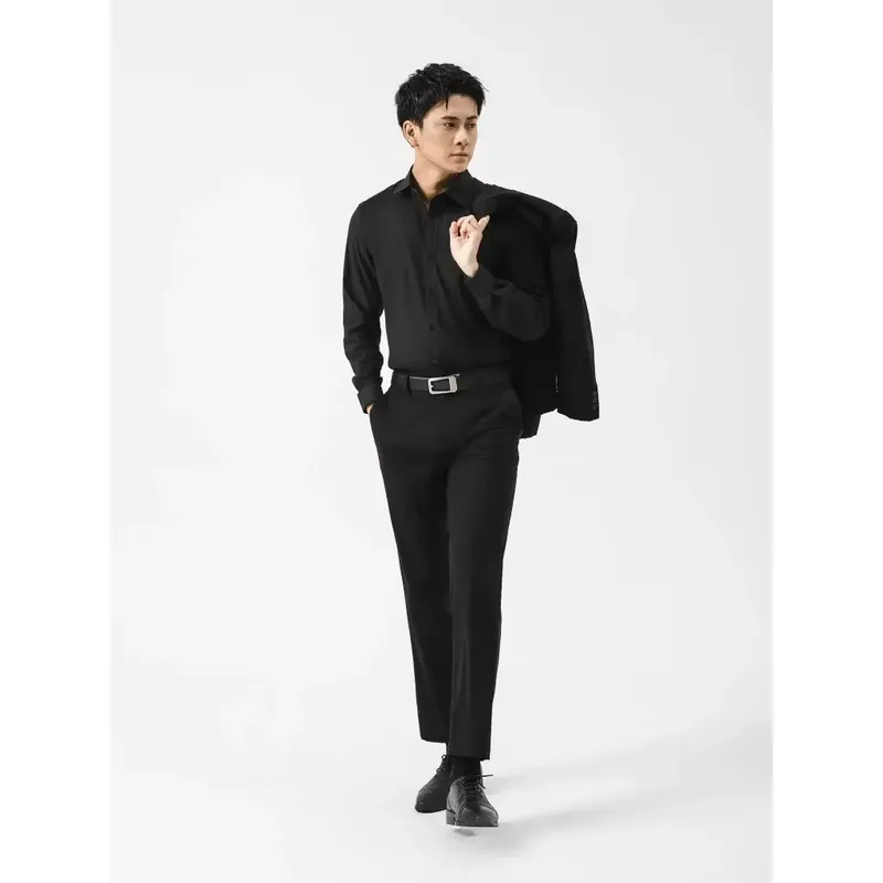 Áo sơ mi đen Coolmate size S vải Modal thoáng khí mặc 1 lần 564890