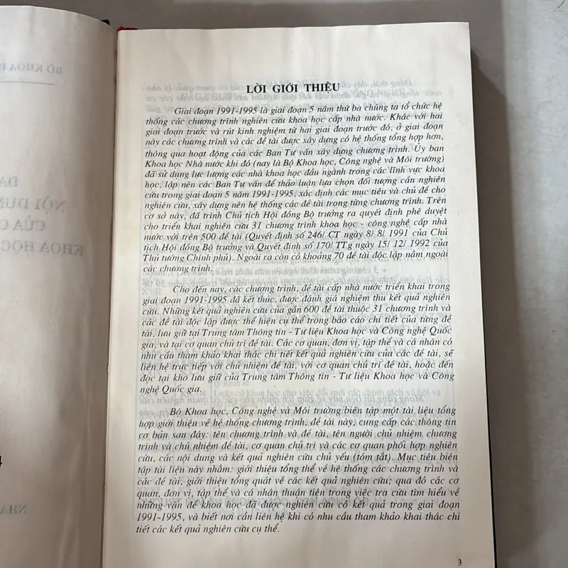 Danh mục và tóm tắt các chương trình, đề tài khoa học và công nghệ cấp nhà nước 727553