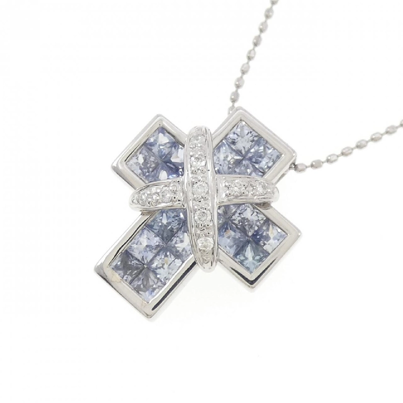 K18WG Dây chuyền Sapphire - Hàng hiệu Chính hãng 857236