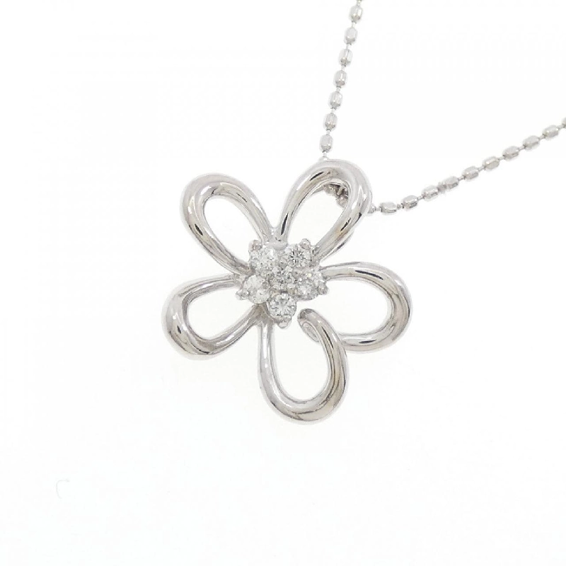 K18WG Hoa Nhẫn Kim Cương Dây Chuyền 0.07CT - Hàng hiệu Chính hãng 859944