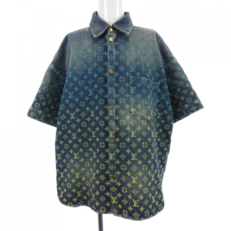Áo sơ mi denim ngắn tay họa tiết monogram cầu vồng LOUIS VUITTON HOS72XYM4 - Hàng hiệu Authentic 898143