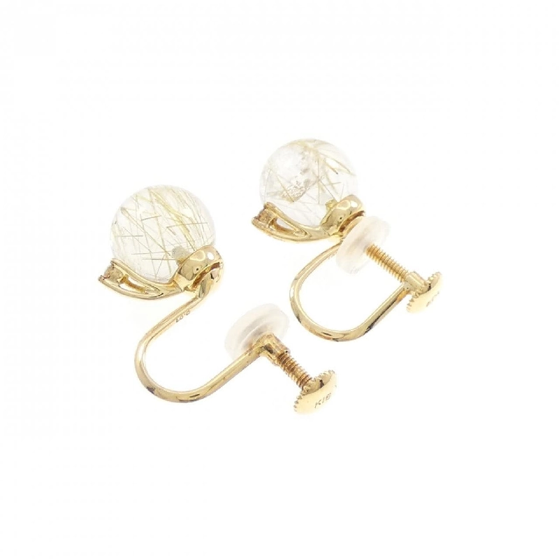 K18YG Rutile Quartz Bông Tai - Hàng hiệu Chính hãng 872742