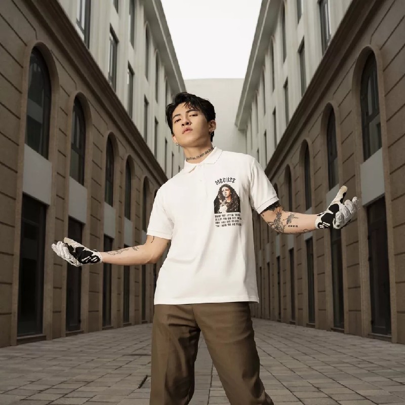 Áo polo tay lỡ Unisex Macuzz cổ tròn, phong cách Unisex, form oversize 8874