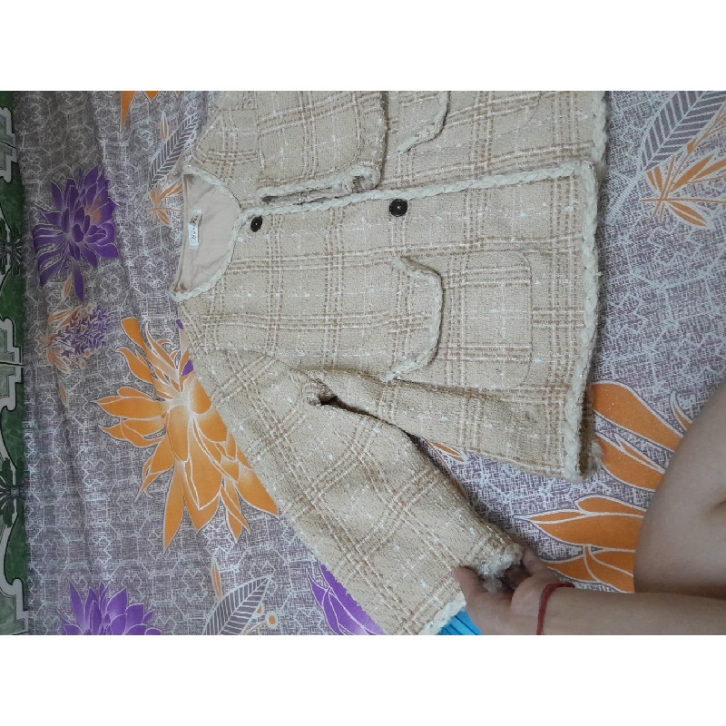 Khoác kẻ vàng nâu 9892